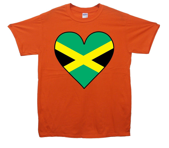 Jamaica Flag Heart Printed T-Shirt - Mr Wings Emporium 