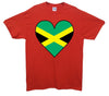 Jamaica Flag Heart Printed T-Shirt - Mr Wings Emporium 