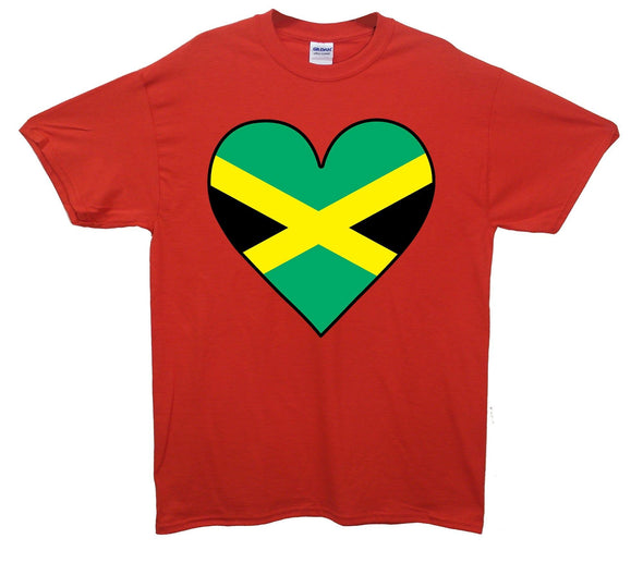 Jamaica Flag Heart Printed T-Shirt - Mr Wings Emporium 
