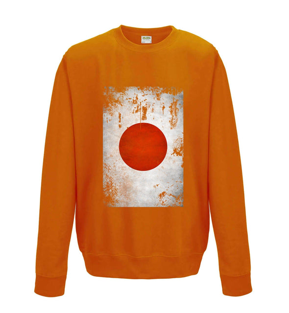 Japan Distressed Flag Printed Sweatshirt - Mr Wings Emporium 