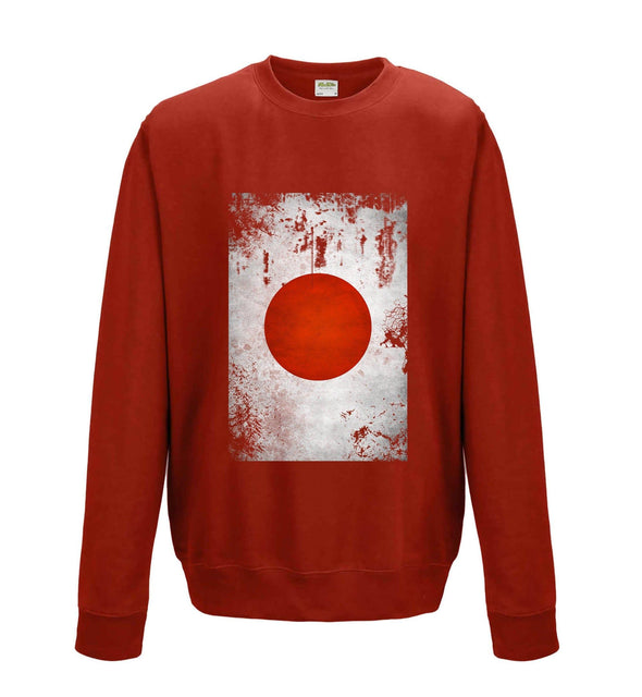 Japan Distressed Flag Printed Sweatshirt - Mr Wings Emporium 