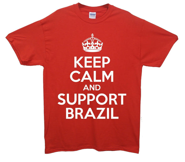 Keep Calm And Support Brazil Printed T-Shirt - Mr Wings Emporium 