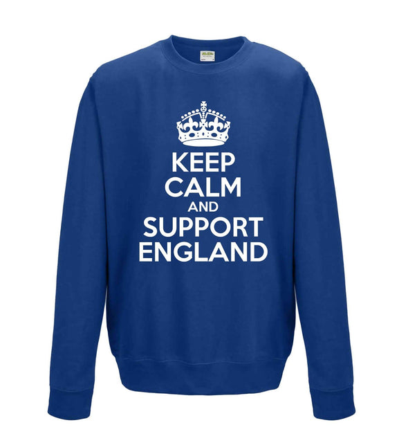 Keep Calm And Support England Printed Sweatshirt - Mr Wings Emporium 