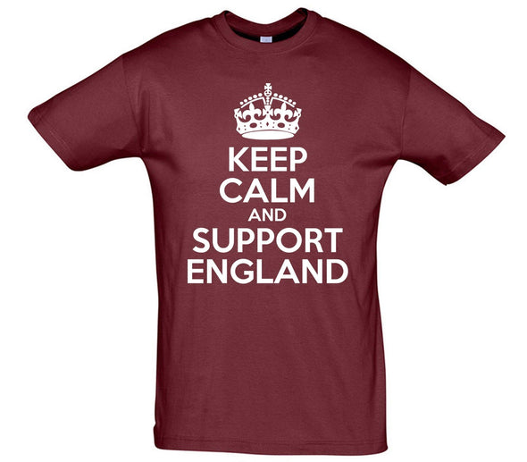 Keep Calm And Support England Printed T-Shirt - Mr Wings Emporium 