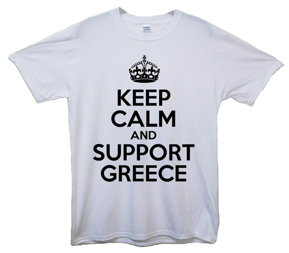 Keep Calm And Support Greece Printed T-Shirt - Mr Wings Emporium 
