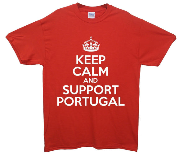 Keep Calm And Support Portugal Printed T-Shirt - Mr Wings Emporium 