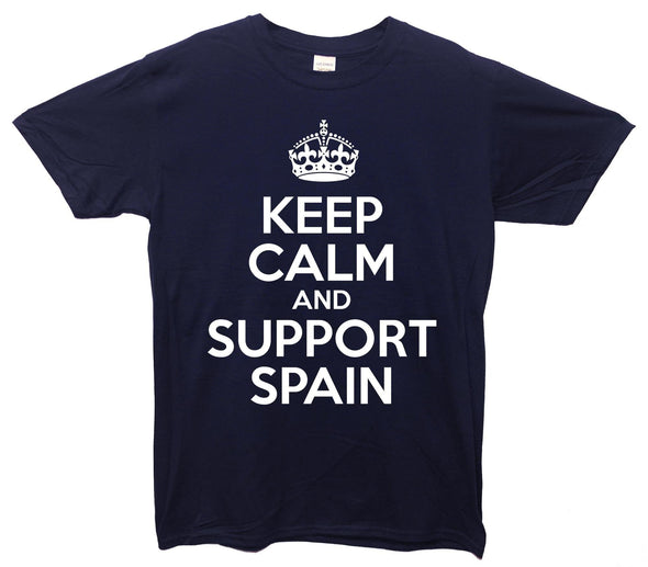 Keep Calm And Support Spain Printed T-Shirt - Mr Wings Emporium 