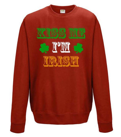 Kiss Me I'm Irish St Patrick's Day Printed Sweatshirt - Mr Wings Emporium 