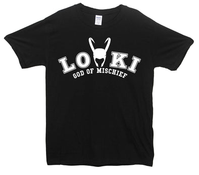 Loki God Of Mischief College Style Printed T-Shirt - Mr Wings Emporium 