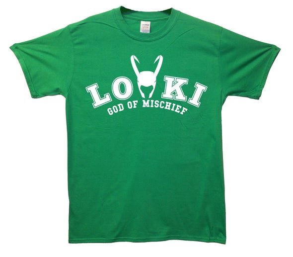 Loki God Of Mischief College Style Printed T-Shirt - Mr Wings Emporium 