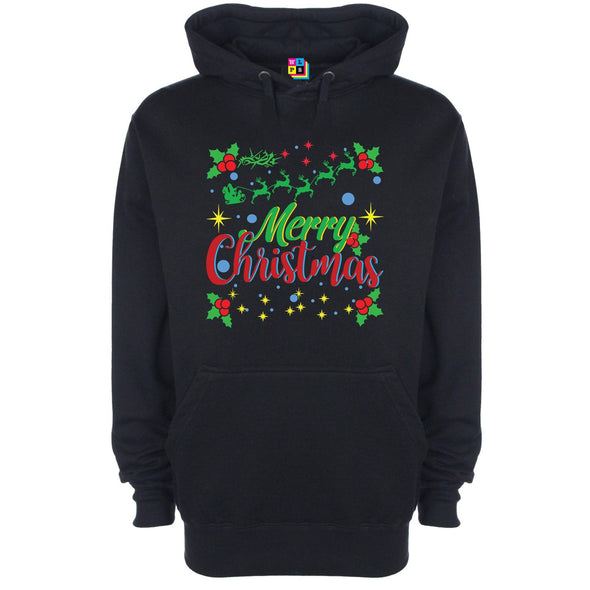 Merry Christmas Printed Hoodie - Mr Wings Emporium 