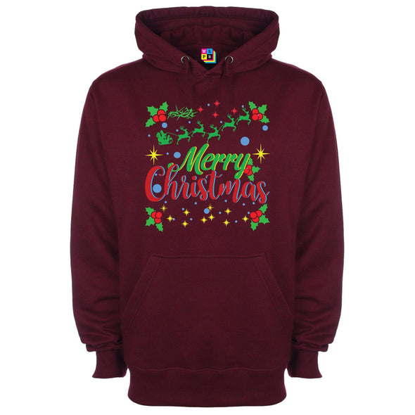 Merry Christmas Printed Hoodie - Mr Wings Emporium 
