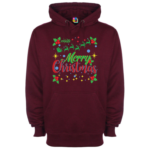 Merry Christmas Printed Hoodie - Mr Wings Emporium 