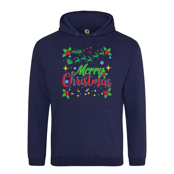 Merry Christmas Printed Hoodie - Mr Wings Emporium 