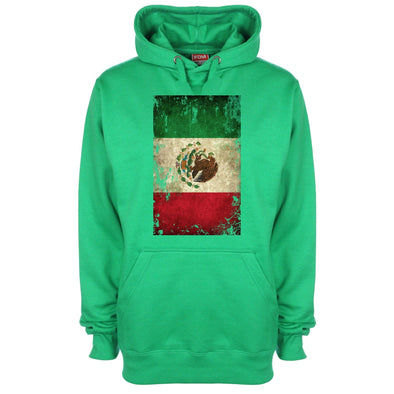 Mexico Distressed Flag Printed Hoodie - Mr Wings Emporium 