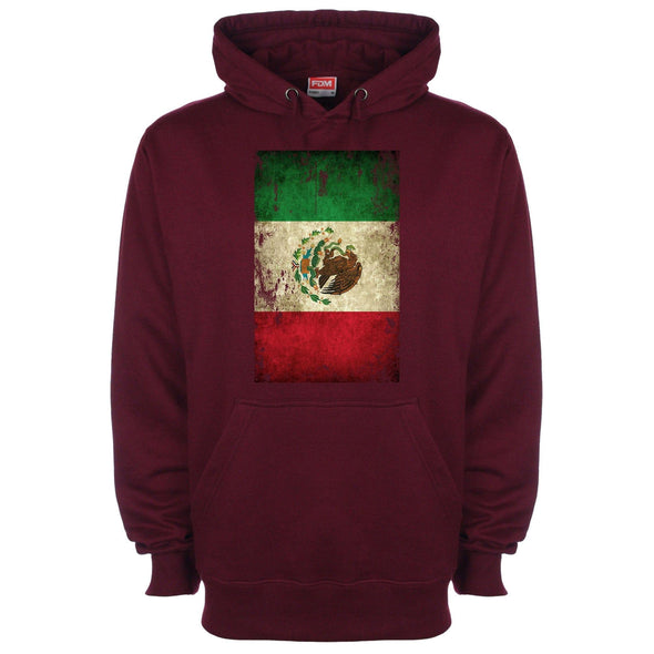 Mexico Distressed Flag Printed Hoodie - Mr Wings Emporium 