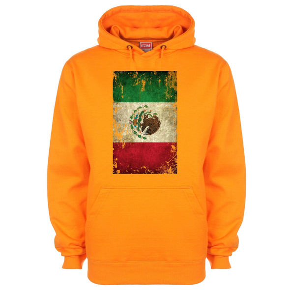 Mexico Distressed Flag Printed Hoodie - Mr Wings Emporium 