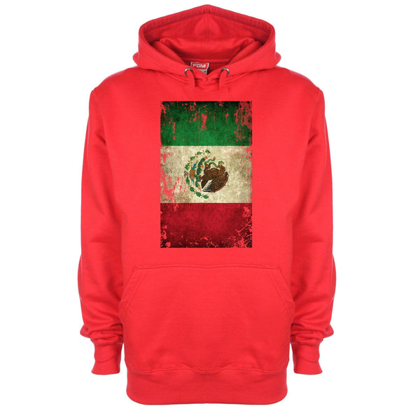 Mexico Distressed Flag Printed Hoodie - Mr Wings Emporium 