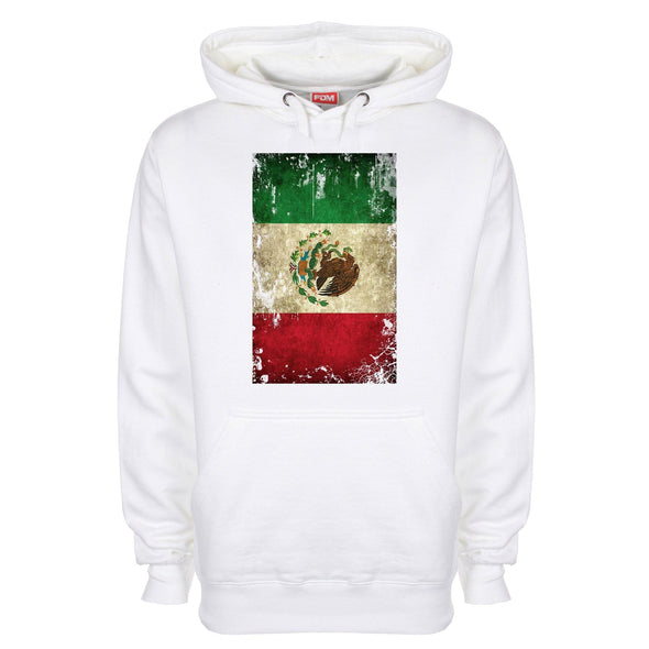 Mexico Distressed Flag Printed Hoodie - Mr Wings Emporium 