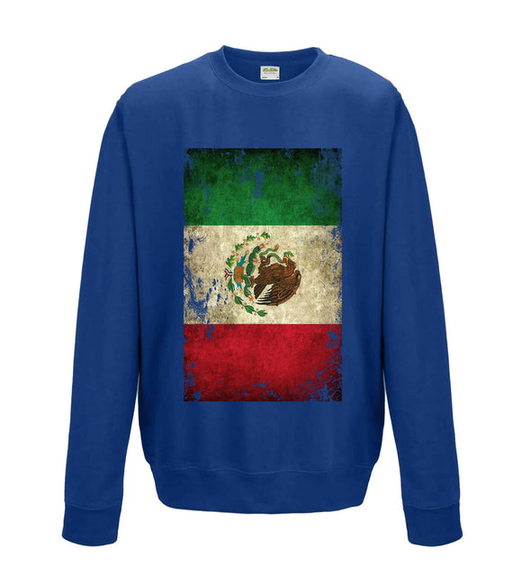 Mexico Distressed Flag Printed Sweatshirt - Mr Wings Emporium 