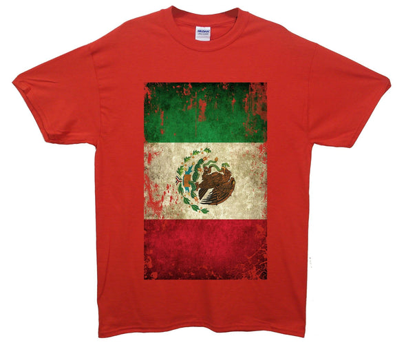 Mexico Distressed Flag Printed T-Shirt - Mr Wings Emporium 