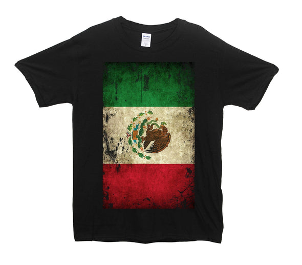 Mexico Distressed Flag Printed T-Shirt - Mr Wings Emporium 