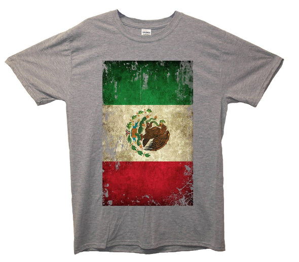 Mexico Distressed Flag Printed T-Shirt - Mr Wings Emporium 