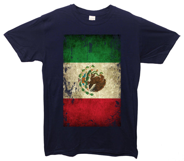 Mexico Distressed Flag Printed T-Shirt - Mr Wings Emporium 