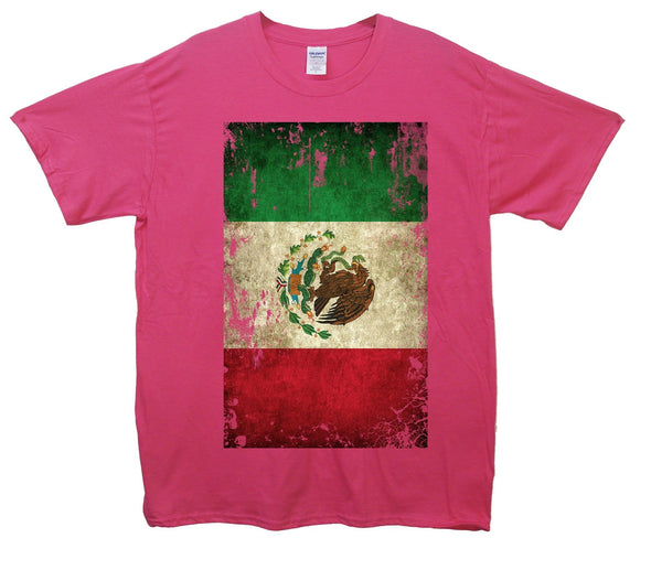 Mexico Distressed Flag Printed T-Shirt - Mr Wings Emporium 