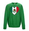 Mexico Flag Heart Printed Sweatshirt - Mr Wings Emporium 