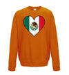 Mexico Flag Heart Printed Sweatshirt - Mr Wings Emporium 