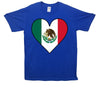Mexico Flag Heart Printed T-Shirt - Mr Wings Emporium 