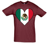 Mexico Flag Heart Printed T-Shirt - Mr Wings Emporium 