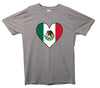 Mexico Flag Heart Printed T-Shirt - Mr Wings Emporium 