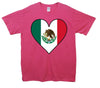 Mexico Flag Heart Printed T-Shirt - Mr Wings Emporium 
