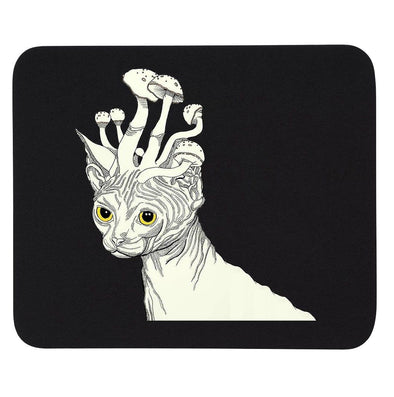 Mushroom Cat Printed Mouse Mat - Mr Wings Emporium 