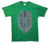 Neon Lion Head Raw Printed T-Shirt - Mr Wings Emporium 