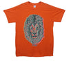 Neon Lion Head Raw Printed T-Shirt - Mr Wings Emporium 