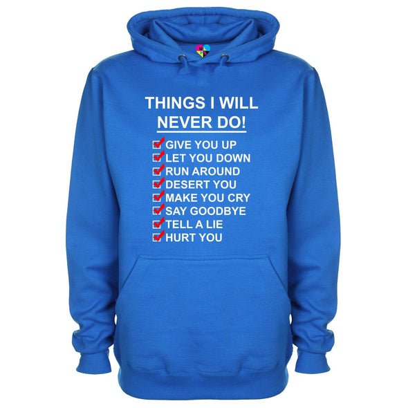 Never Gonna Give You Up Printed Hoodie - Mr Wings Emporium 