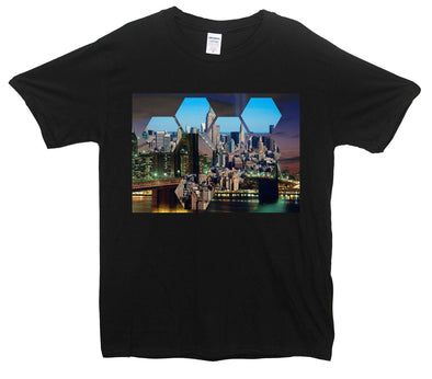 New York Night And Day Printed T-Shirt - Mr Wings Emporium 