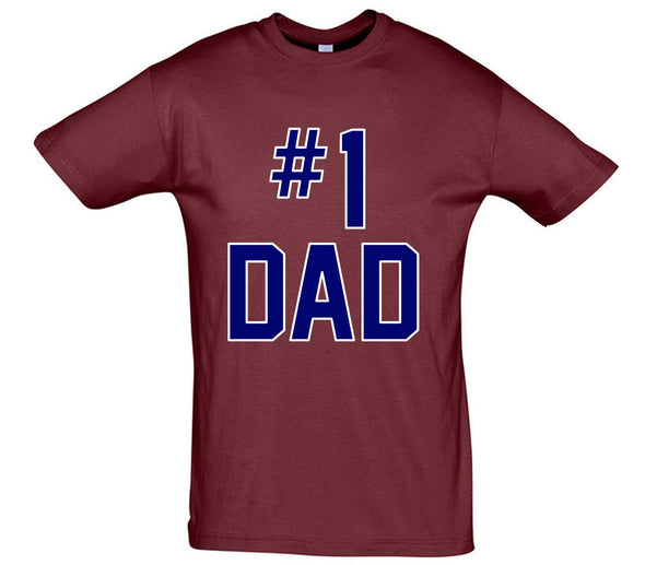 Number 1 Dad Printed T-Shirt - Mr Wings Emporium 