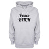 Peace Bitch Printed Hoodie - Mr Wings Emporium 