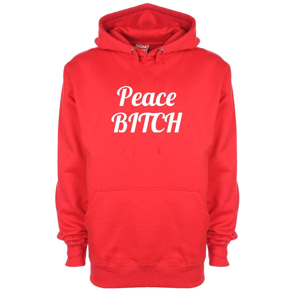 Peace Bitch Printed Hoodie - Mr Wings Emporium 