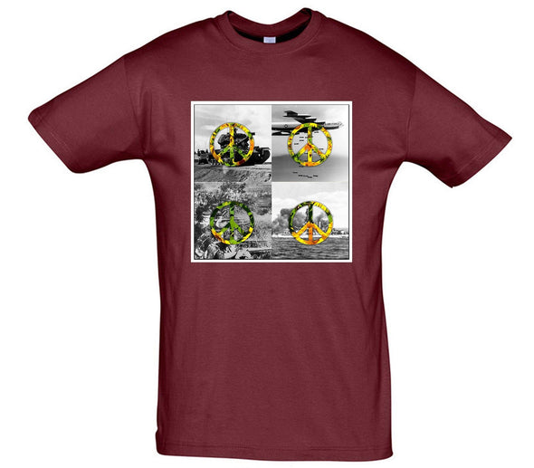 Peace Over War Scenes Printed T-Shirt - Mr Wings Emporium 