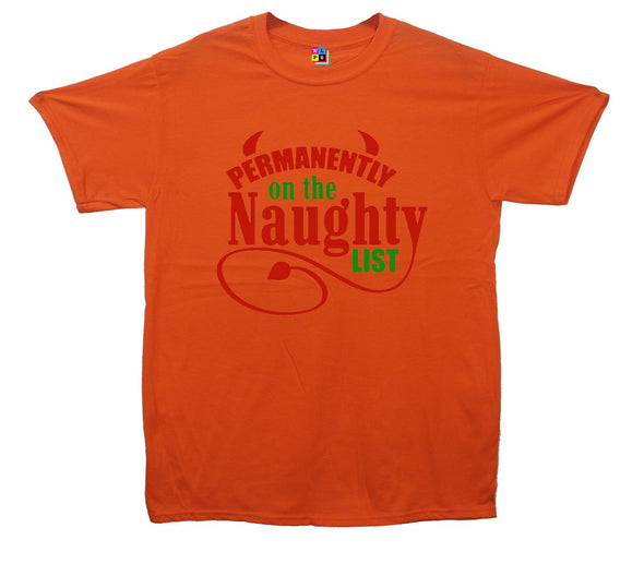 Permanently On The Naughty List Printed T-Shirt - Mr Wings Emporium 