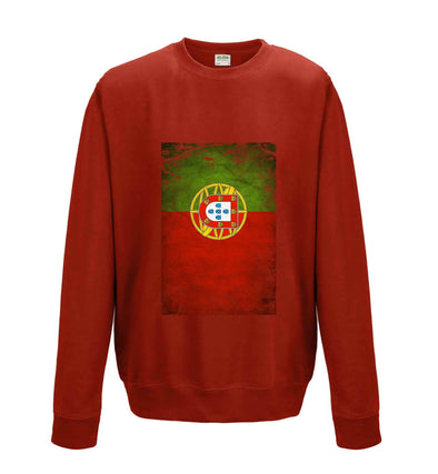 Portugal Distressed Flag Printed Sweatshirt - Mr Wings Emporium 