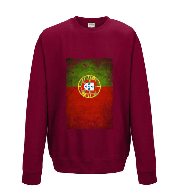Portugal Distressed Flag Printed Sweatshirt - Mr Wings Emporium 