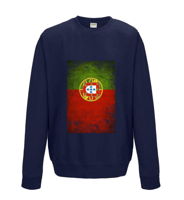 Portugal Distressed Flag Printed Sweatshirt - Mr Wings Emporium 