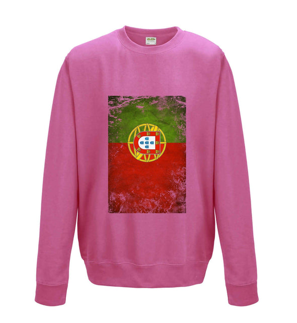 Portugal Distressed Flag Printed Sweatshirt - Mr Wings Emporium 