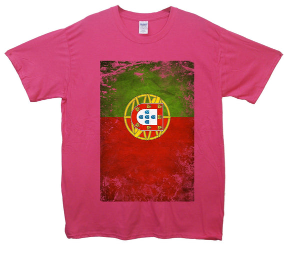 Portugal Distressed Flag Printed T-Shirt - Mr Wings Emporium 